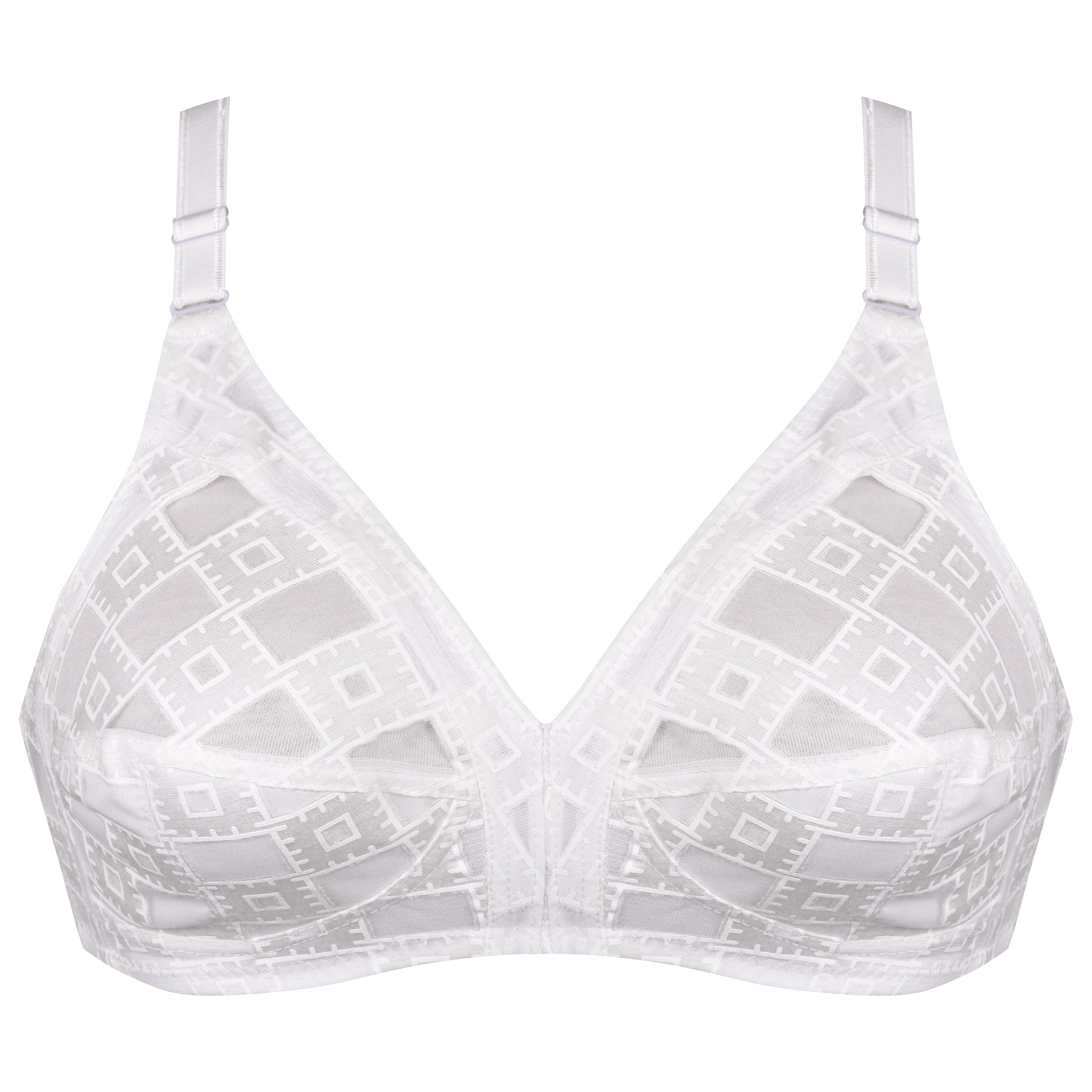 سوتین زنانه پانیذ مدل بدون فنر کد 66508-6 رنگ سفید