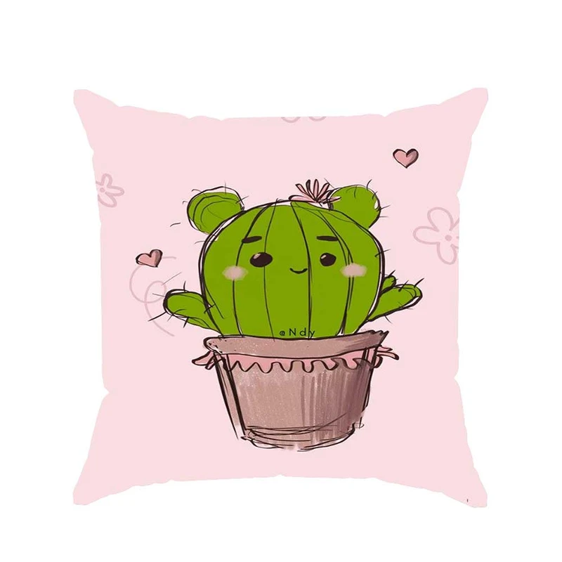 کوسن پاد آفرین مدل فانتزی طرح کاکتوس کیوت بامزه کد p2966 سایز 30*30 سانتی متر 