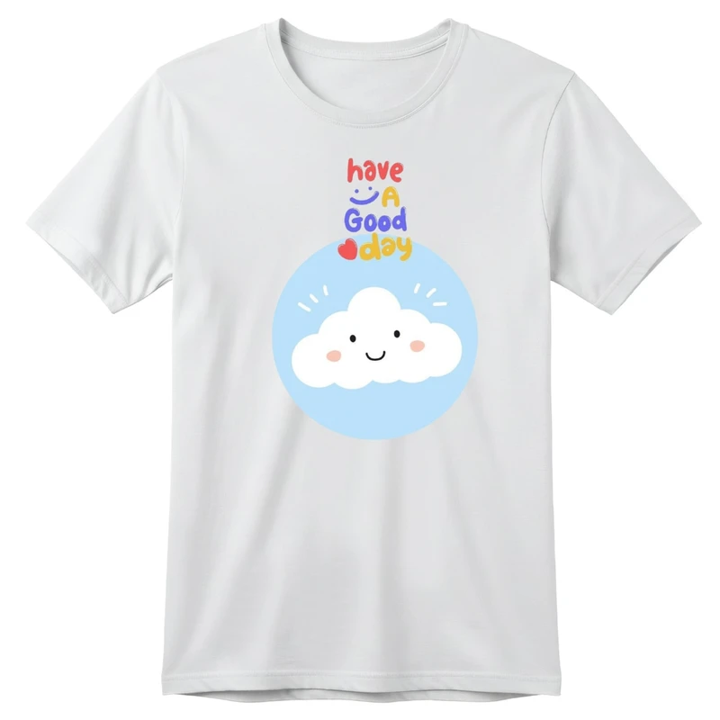 تی‌شرت آستین کوتاه بچگانه مدل ابر و نوشته کد p1 