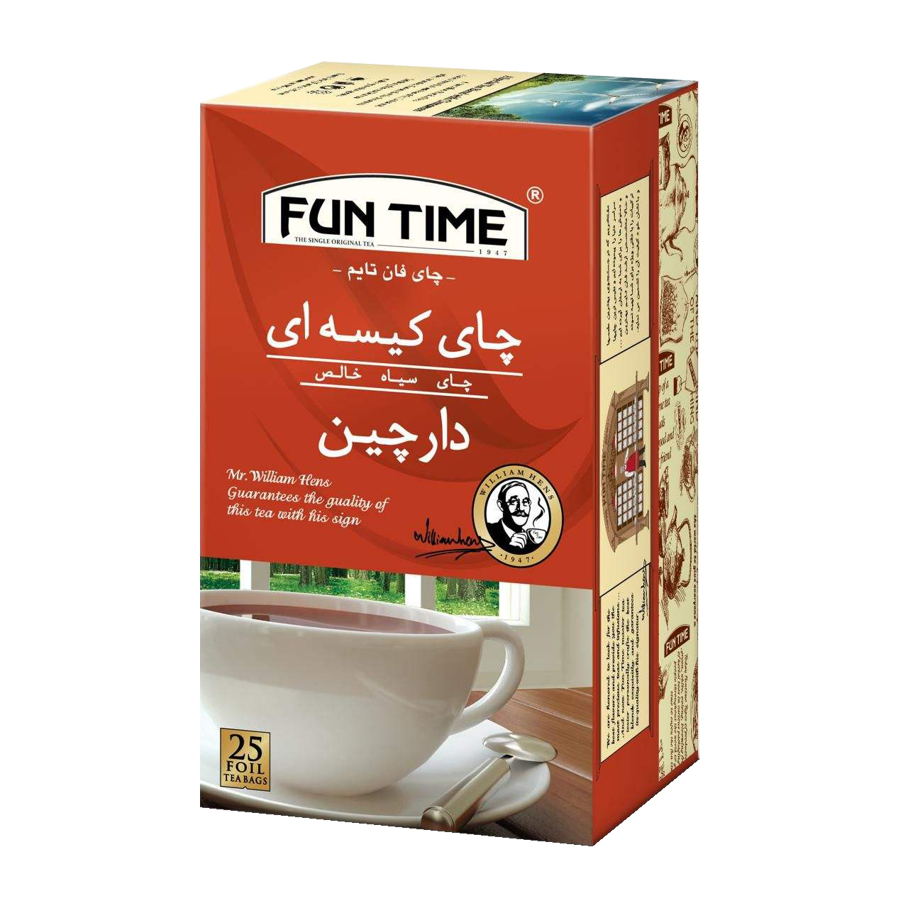 چای کیسه ای با طعم دارچین فان تایم بسته 25 عددی