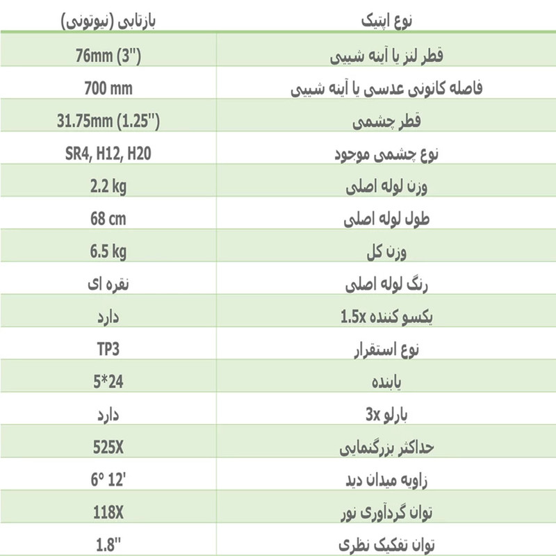 تلسکوپ کامار مدل نیوتونی کد CRN 525x به همراه سه پایه