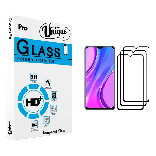 محافظ صفحه نمایش يونيک مدل +Clear مناسب برای گوشی موبایل شیائومی Redmi 9 بسته سه عددی