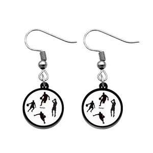 گوشواره زنانه ناکسیگو مدل شب تاب طرح بسکتبال کد ES7309 مجموعه 2 عددی