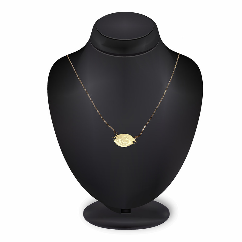 گردنبند طلا 18 عیار زنانه مدل چشم