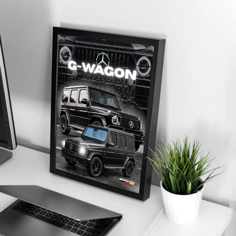 تابلو طرح بنز G-WAGON کد 1008 فریم مشکی