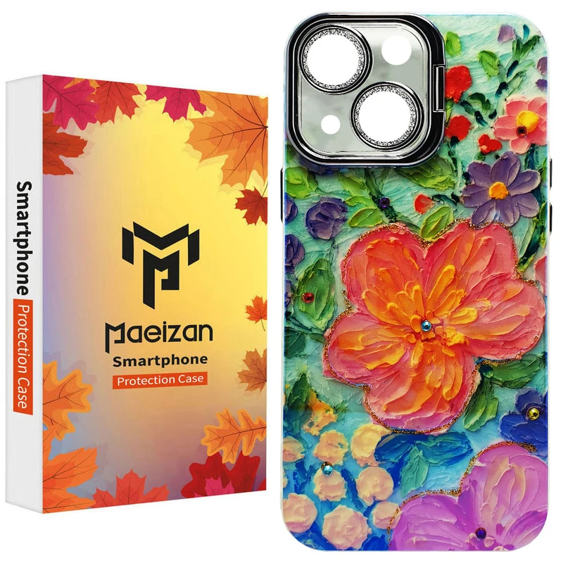 کاور پاییزان مدل Flower Garden طرح باغ گل مناسب برای گوشی موبایل اپل IPhone 13 / 14