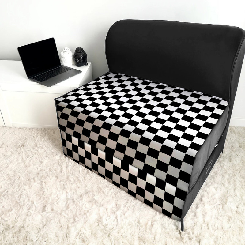 مبل تختخواب شو یک نفره نوپه هوم مدل تشک شو طرح شطرنجی کوچک کد M1092