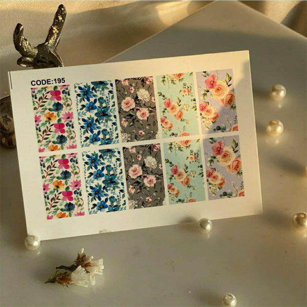 استیکر طراحی ناخن مدل گل گلی کد C195