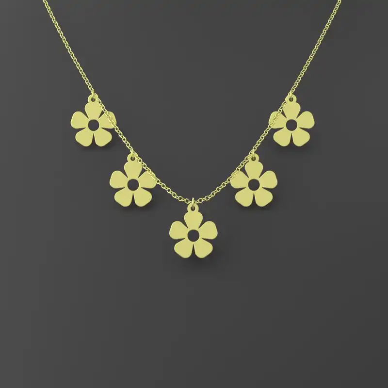 گردنبند طلا 18 عیار زنانه مدوپد مدل گل کد RNA12499