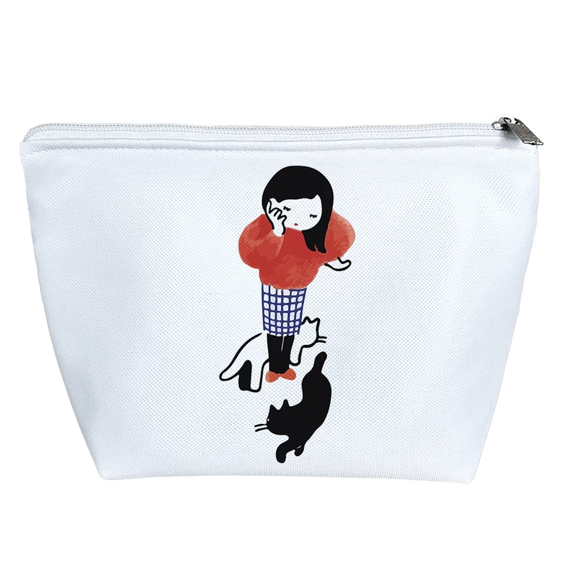 کیف لوازم آرایش دخترانه خندالو مدل دختر و گربه ها کد 9281