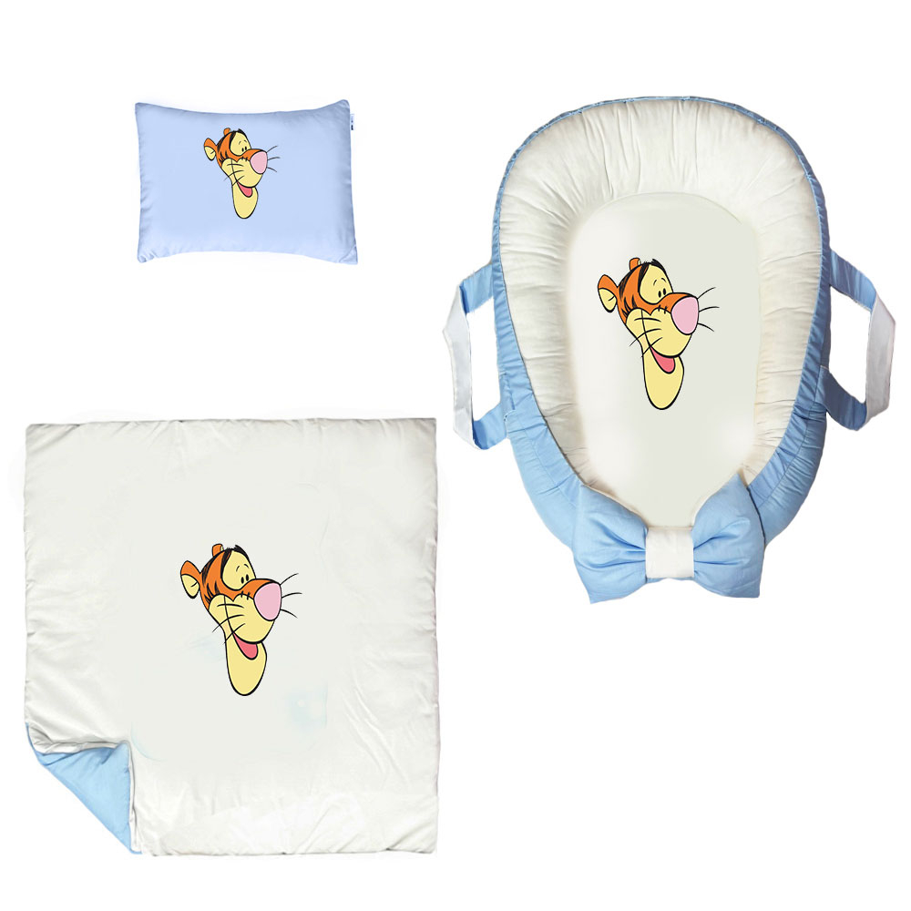 سرویس خواب سه تکه نوزاد ناریکو مدل گارد محافظ دار طرح شیرکارتونی کد 012