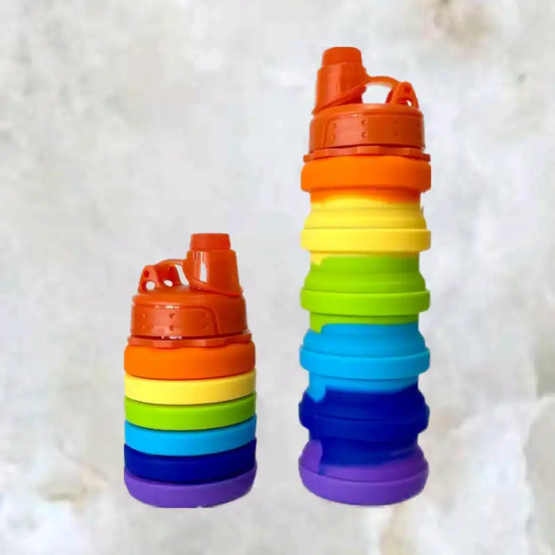 قمقمه مدل آکاردئونی رنگین گمان گنجایش 0.5 لیتر