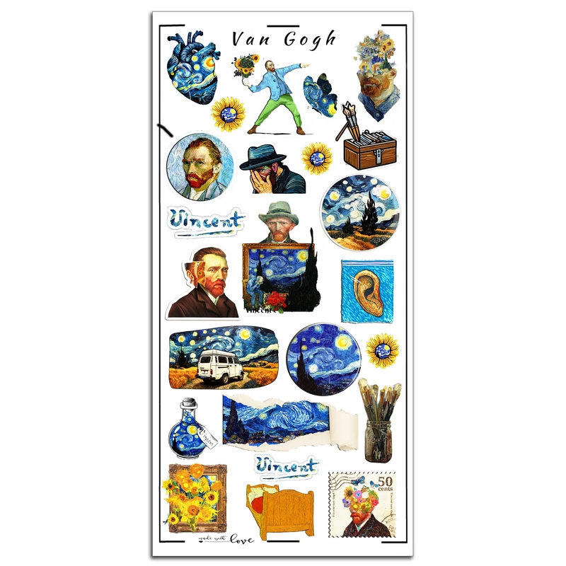 برچسب مدل برش خورده طرح ونگوگ 