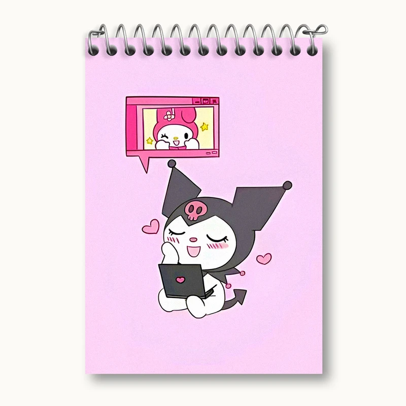 دفتر یادداشت 50 برگ خندالو طرح کرومی (Kuromi) کد N4799