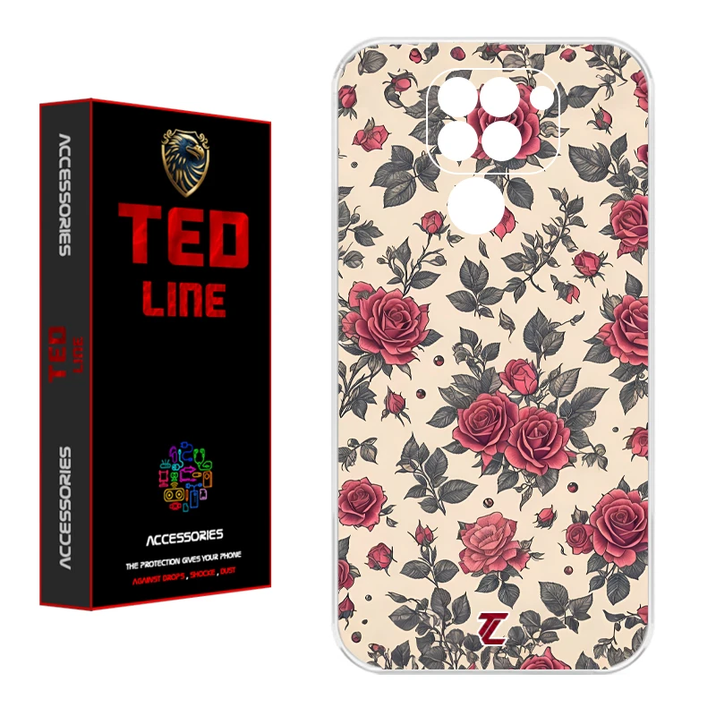 کاور تدلاین طرح گل رز کد 1223 مناسب برای گوشی موبایل شیائومی Redmi Note 9