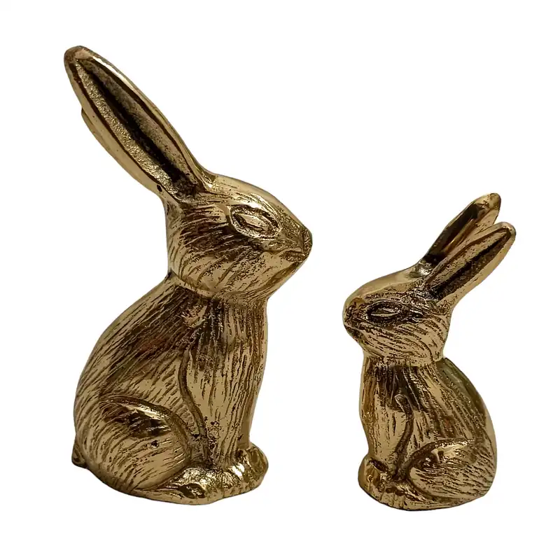 دکوری برنجی مدل خرگوش کد H-2008 بسته دو عددی