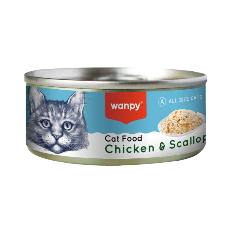 کنسرو گربه ونپی مدل نچرال طعم مرغ و اسکالوپ وزن 95 گرم