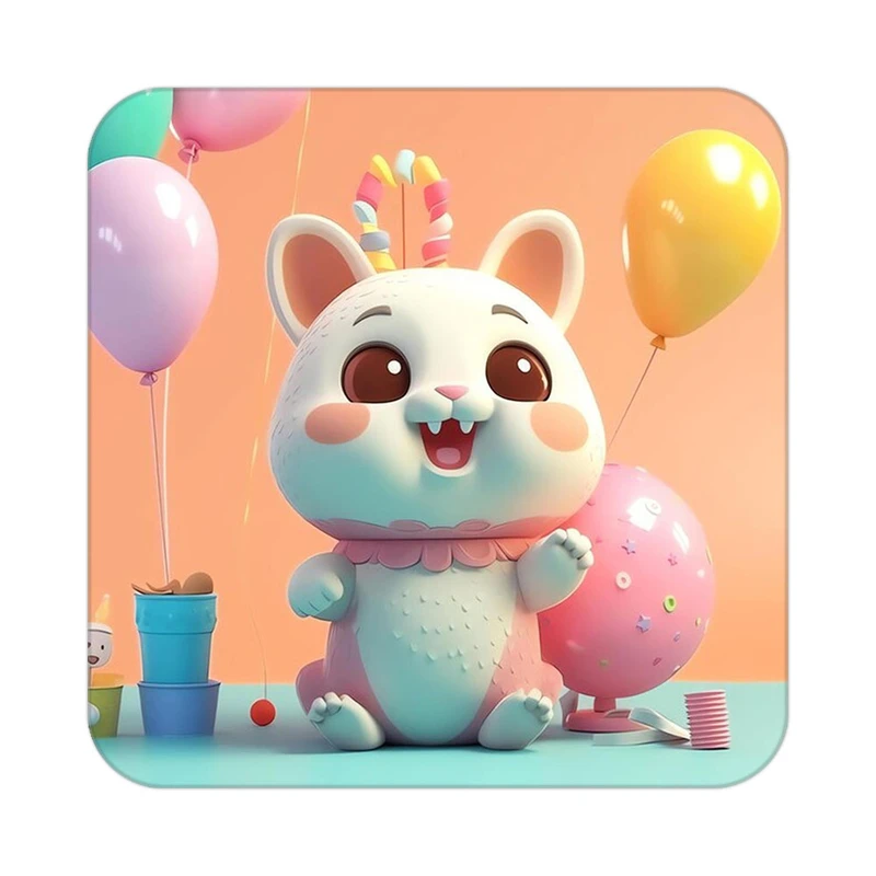 زیر لیوانی کاکتی طرح حیوانات کارتونی مدل mp27588