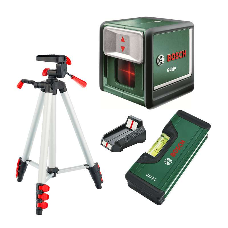 تراز لیزری بوش مدل Quigo set plus به همراه سه پایه و تراز