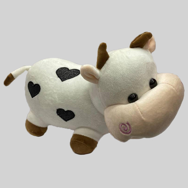 عروسک طرح گاو بدن قلبی ارتفاع 25 سانتی متر