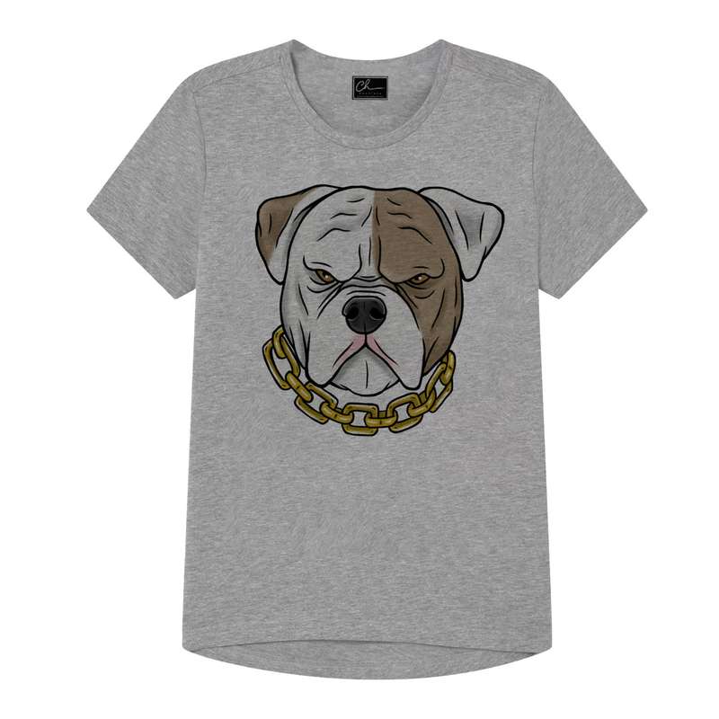تی شرت پسرانه مدل dog کد J35 رنگ طوسی