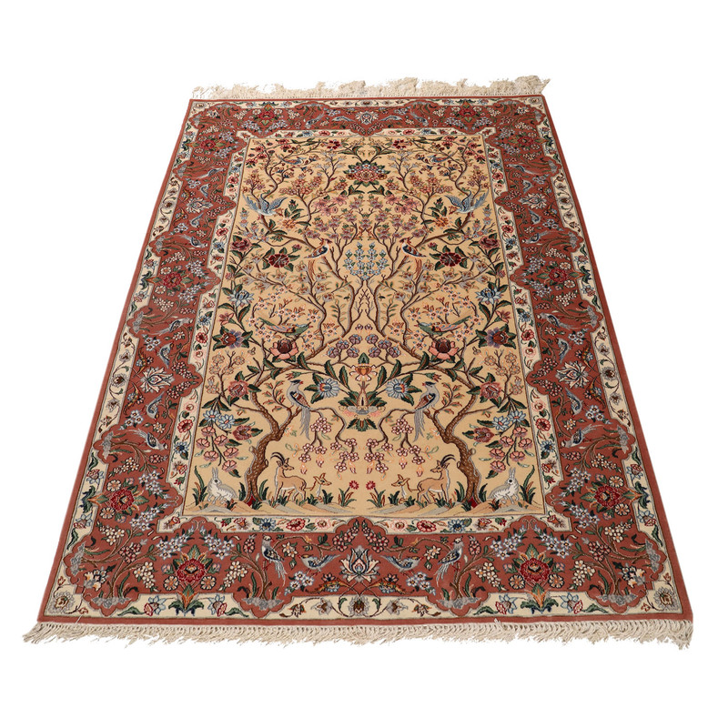 فرش دستبافت دو و نیم متری طرح شکاری درختی کد m991040