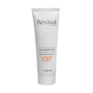 کرم ضدآفتاب بدون رنگ کلکسیون رویوال، SPF50، مدل LUMISENSE، مناسب انواع پوست و حجم 50 میلی‌لیتر، محافظت کننده در برابر اشعه UVA ،UVB، دارای بافت سبک و جذب سریع، +++PA، روشن کننده پوست، آبرسان، با ماندگاری 2 ساعته