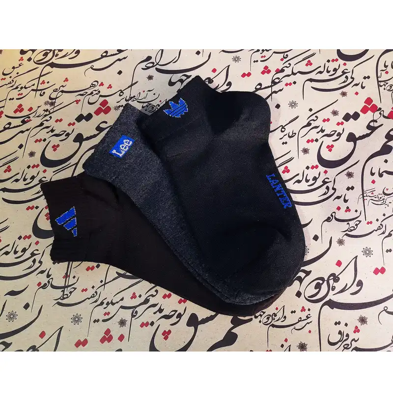جوراب ساق کوتاه مردانه لنتر مدل مچی کد DM- 06 مجموعه 6 عددی