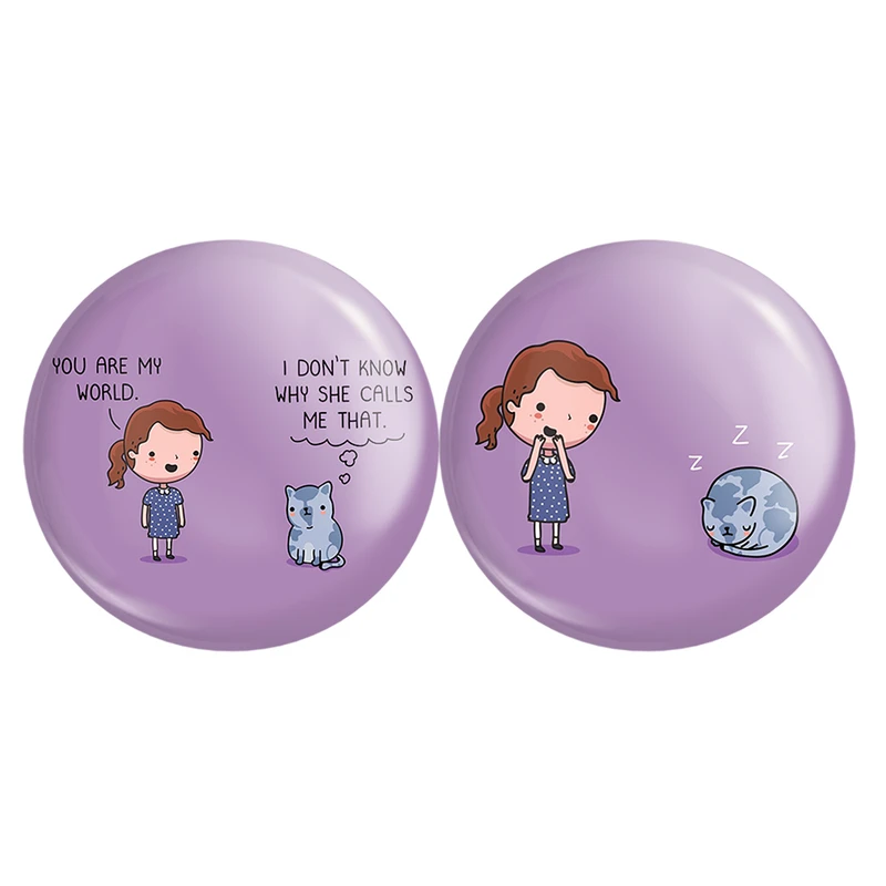 مگنت خندالو مدل گربه Cat کد A123 مجموعه 2 عددی