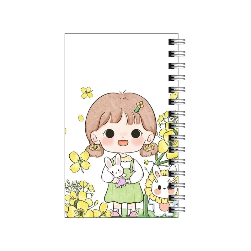 دفترچه یادداشت مدل to do list طرح دختر و خرگوش و گل آفتابگردان کد 4778543