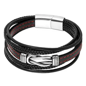 دستبند مردانه گالری گوهرسنگ مدل چرمی کد PH1370NEW