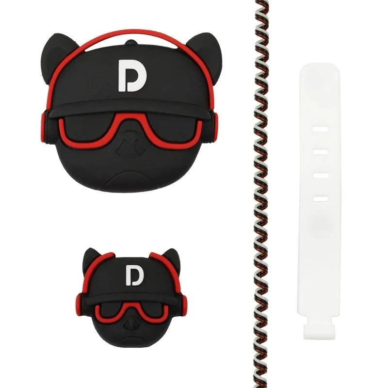 محافظ شارژر دیواری طرح بولداگ مدل 45 Watt به همراه محافظ کابل مجموعه ۴ عددی