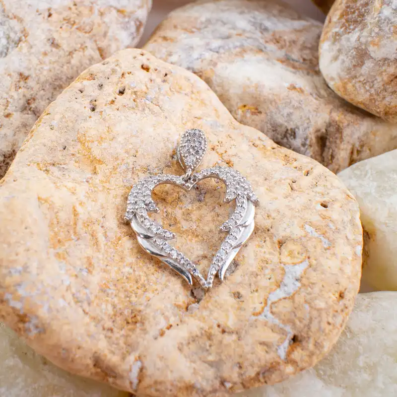 گردنبند نقره زنانه مدل قلب AMT-M123