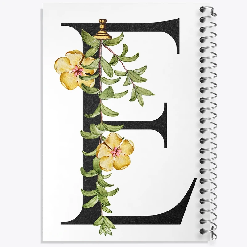 دفتر مشق 50 برگ خندالو طرح گل و حرف E کد F2820