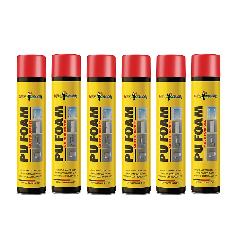 اسپری فوم دوپلی کالر مدل پلی اورتان حجم 750 میلی لیتر مجموعه 6 عددی 