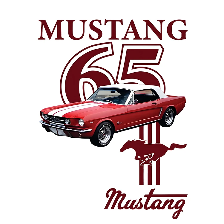 استیکر پارچه و لباس پاد آفرین مدل ماشین کلاسیک موستانگ کد S5167