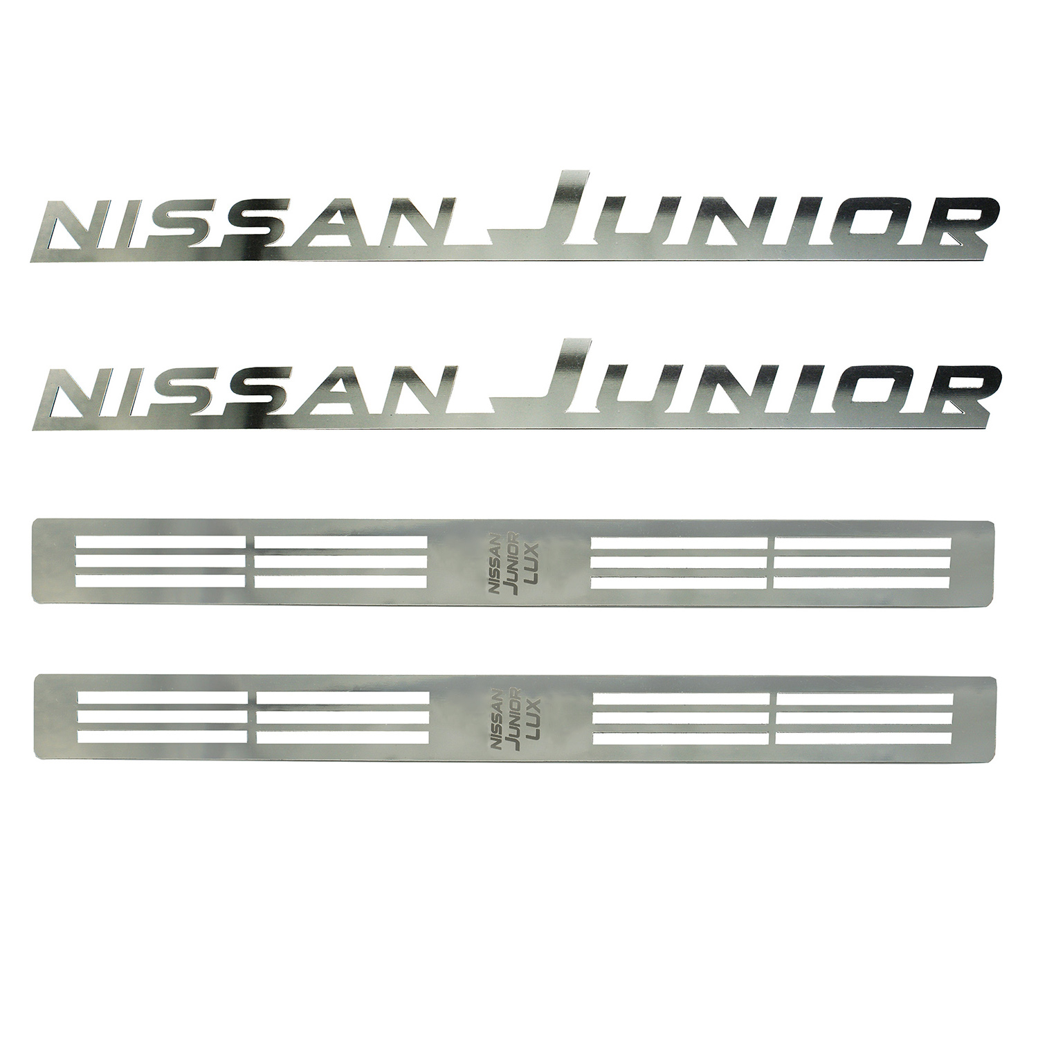 تریم دریچه بخاری و آرم بغل گلگیر خودرو مدل junior-4 مناسب برای نیسان مجموعه 4 عددی
