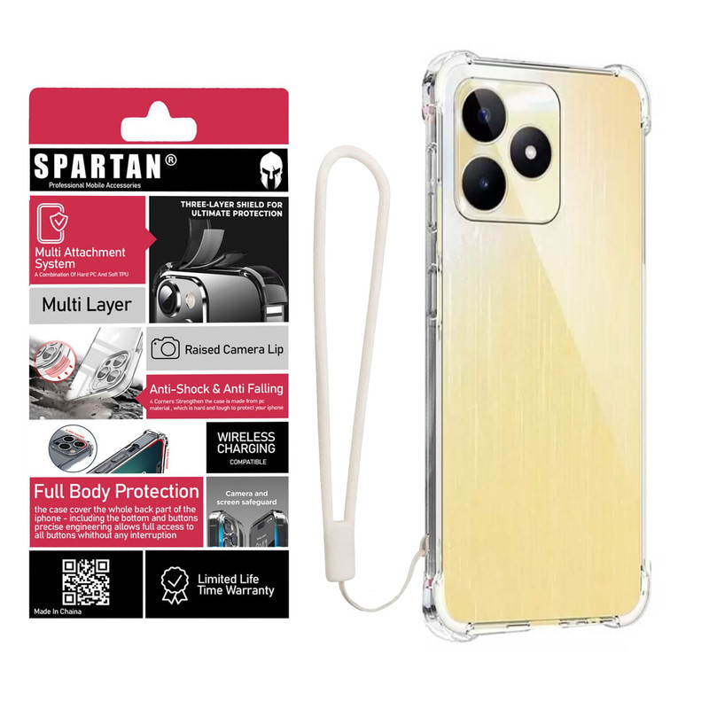 کاور اسپارتان مدل Airbag Strap مناسب برای گوشی موبایل ریلمی Realme C63/ C61 به همراه بندآویز