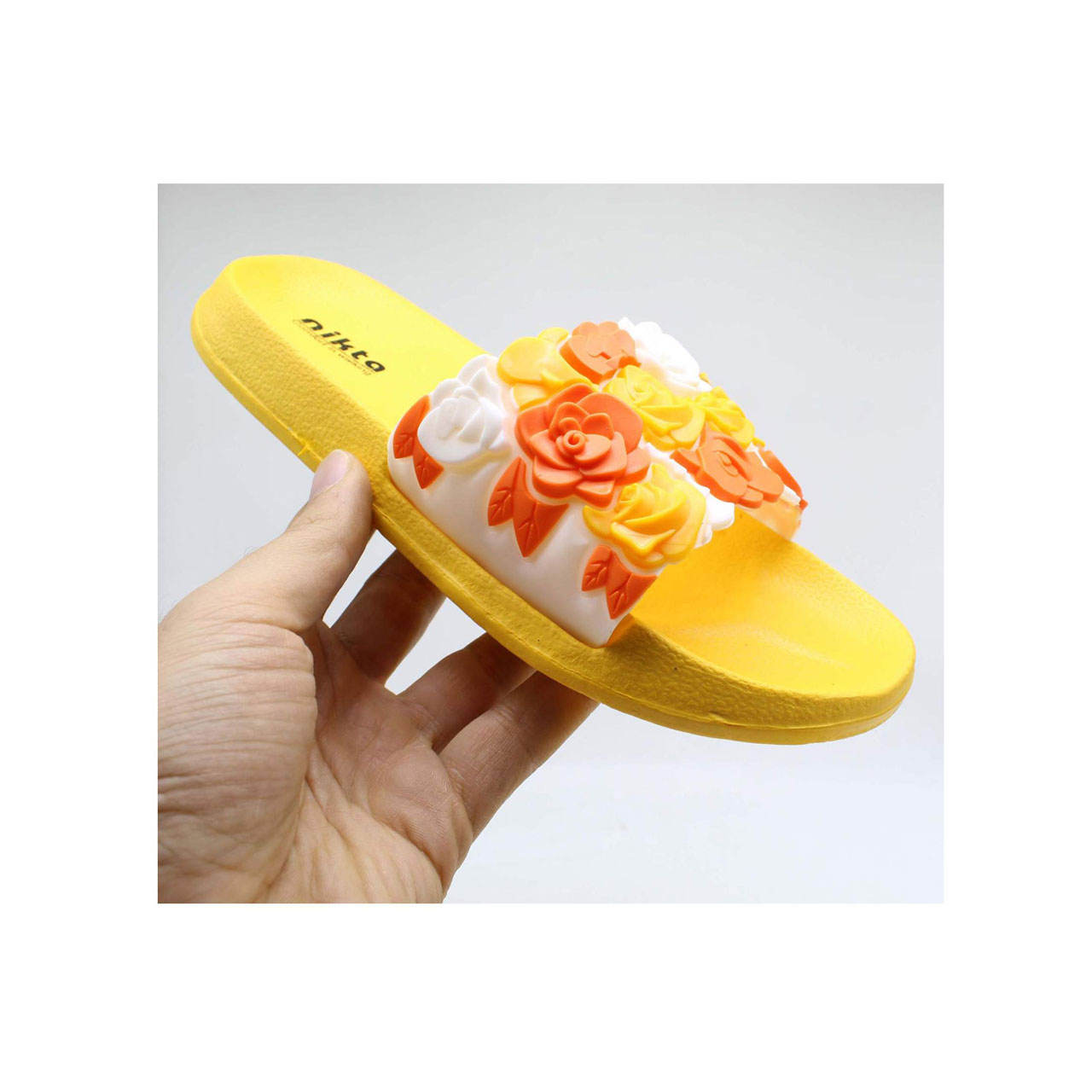 دمپایی دخترانه مدل گل کد 04-397 رنگ زرد -  - 3