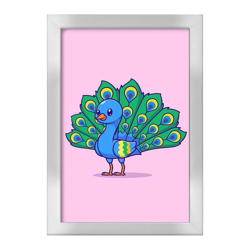 تابلو خندالو طرح حیوانات بامزه طاووس کد 29683