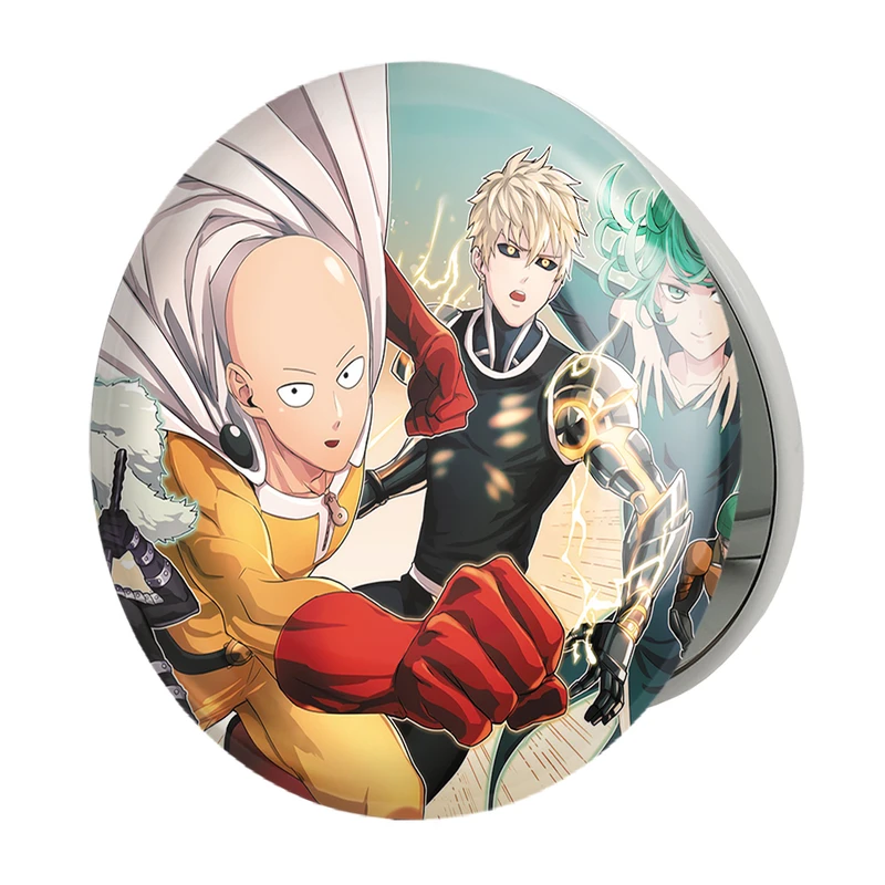 آینه جیبی خندالو طرح انیمه مرد تک مشتی One Punch Man مدل تاشو کد 10526 