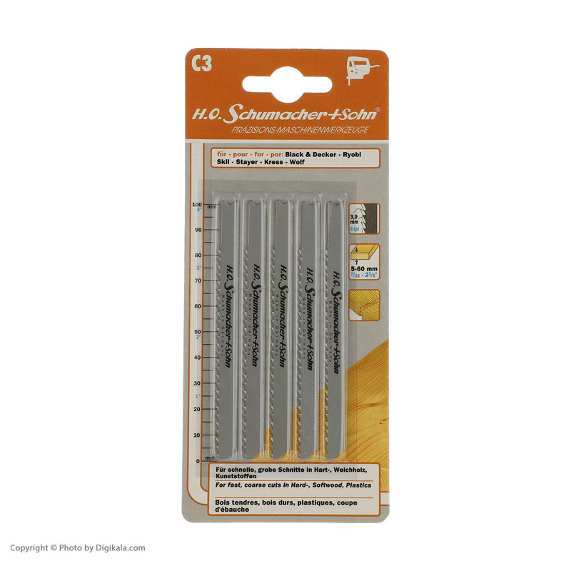 تیغه اره عمودبر اچ او شوماخر + سون مدل C3 بسته 5 عددی تیغه اره عمودبر اچ او شوماخر + سون مدل C3 بسته 5 عددی