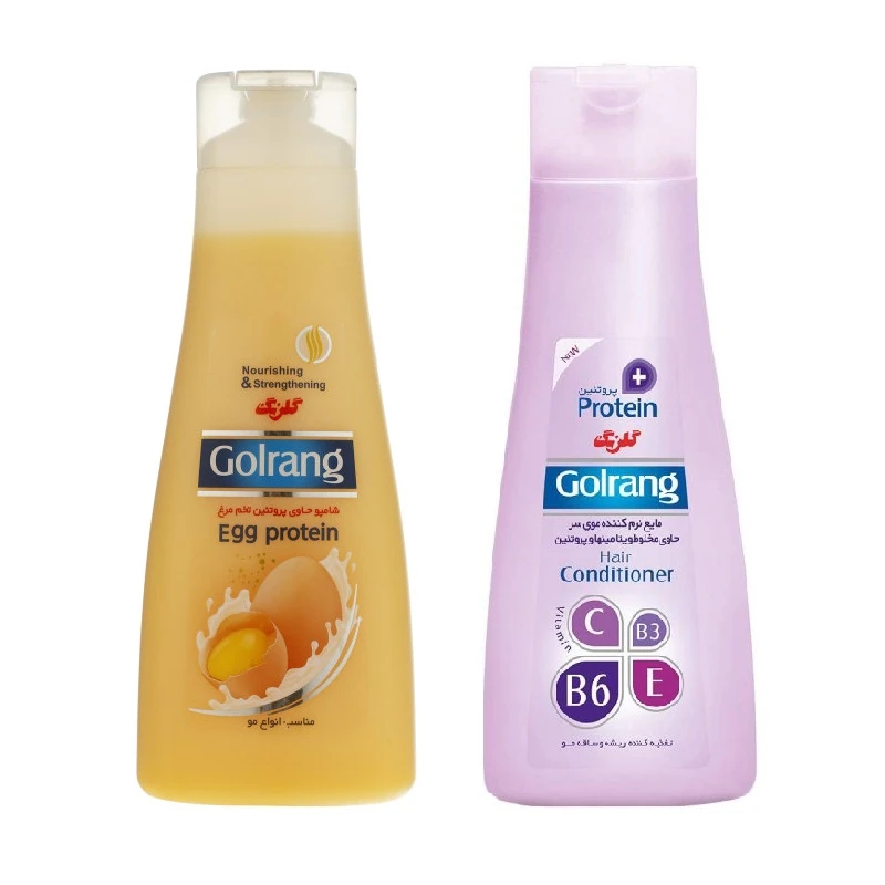 شامپو مو گلرنگ مدل پروتئین تخم مرغ حجم 400 میلی لیتر به همراه نرم کننده مو گلرنگ کد 1 حجم 400 میلی لیتر