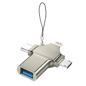 مبدل USB 3.0 OTG به USB-C/ MICROUSB/ لایتنینگ مدل Luxury
