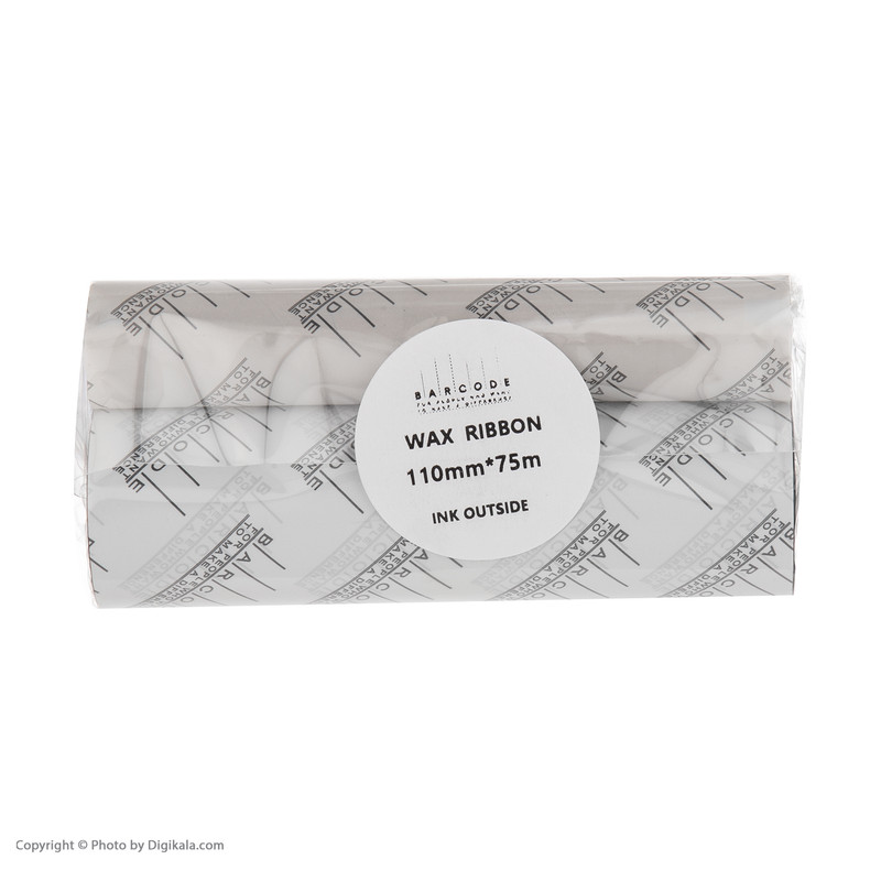 ریبون پرینتر لیبل زن بارکد مدل Wax110 mm x 75 m بسته 2 عددی
