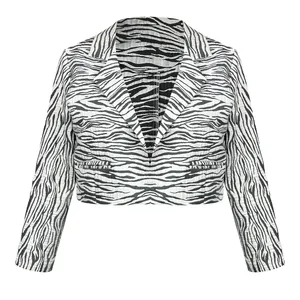 کت رسمی زنانه مدل ژاکارد راه راه زبرا کد AK1465