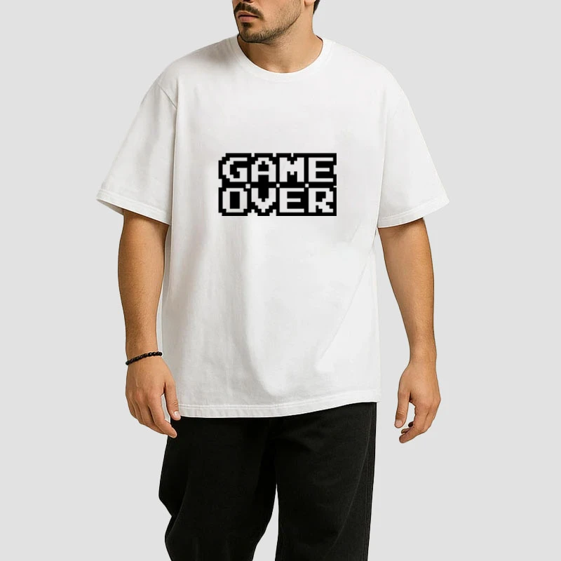 تی شرت آستین کوتاه مردانه مدل پنبه طرح game over