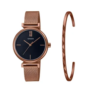 ست دستبند و ساعت مچی عقربه ای زنانه کاسیو مدل LTP-2023VMR-1CDR