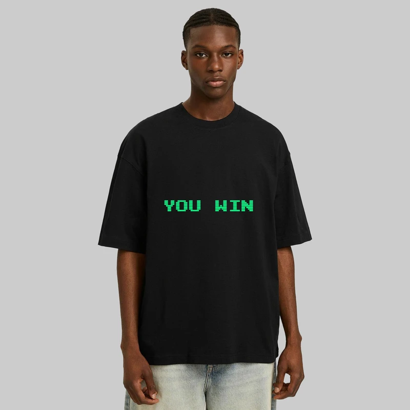 تی شرت مردانه پنبه دورو مدل تکستی you win