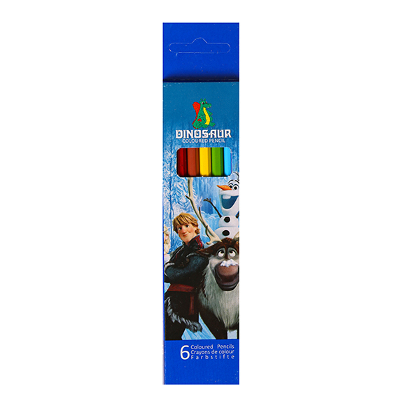 مداد رنگی 6 رنگ دایناسور طرح فروزن کد dm-3